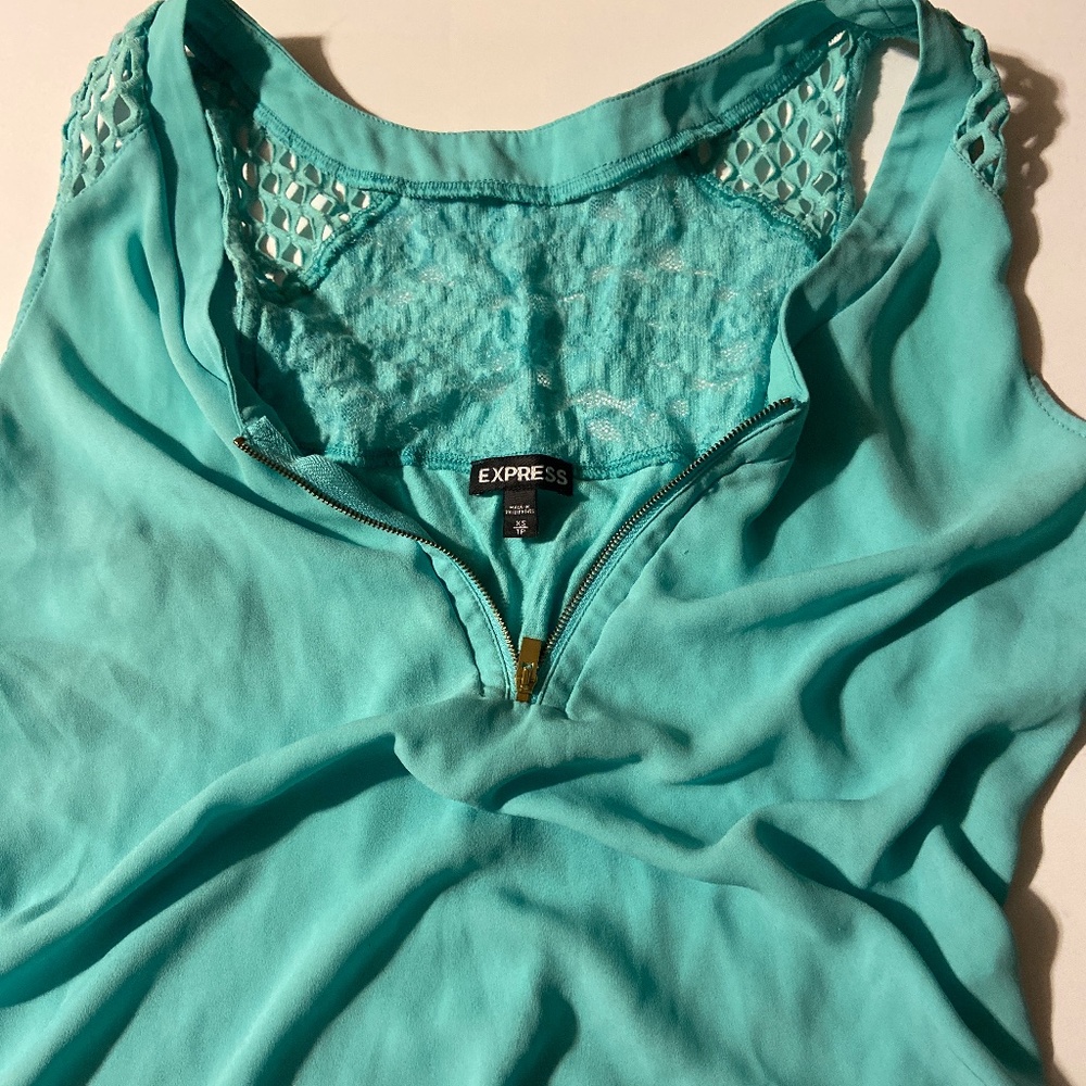 Express turquoise top blouse XS extra small